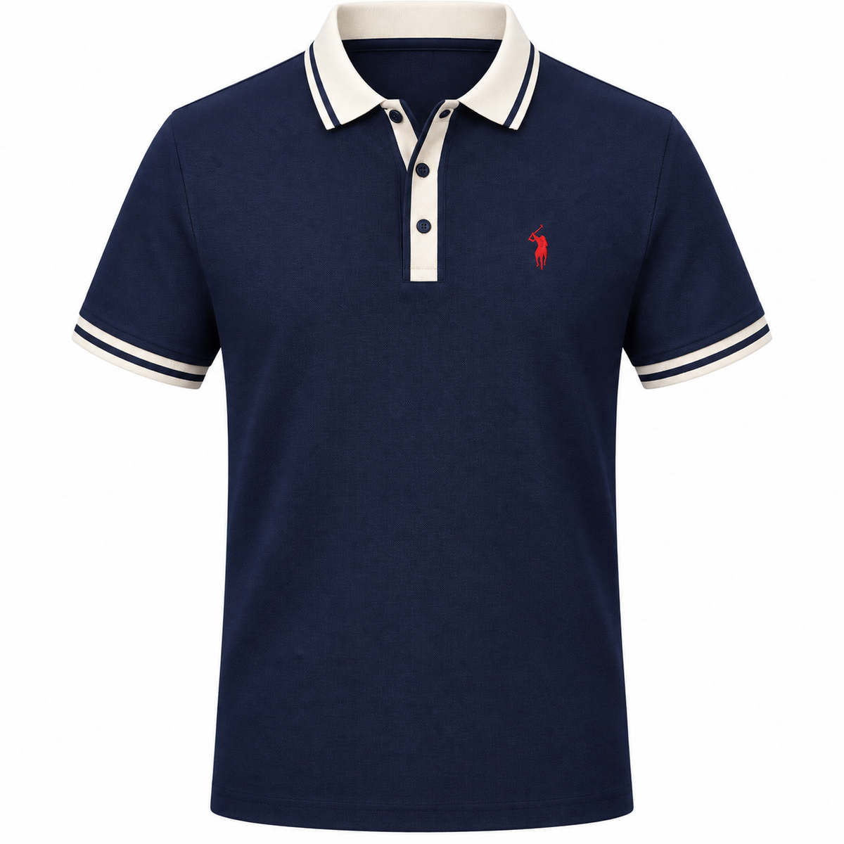 Herren Premium Poloshirt mit Kontrastdetails