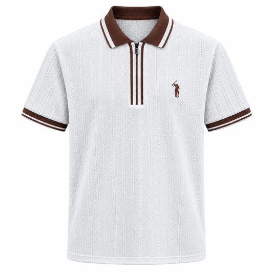 Herren Strick-Poloshirt mit Reißverschluss
